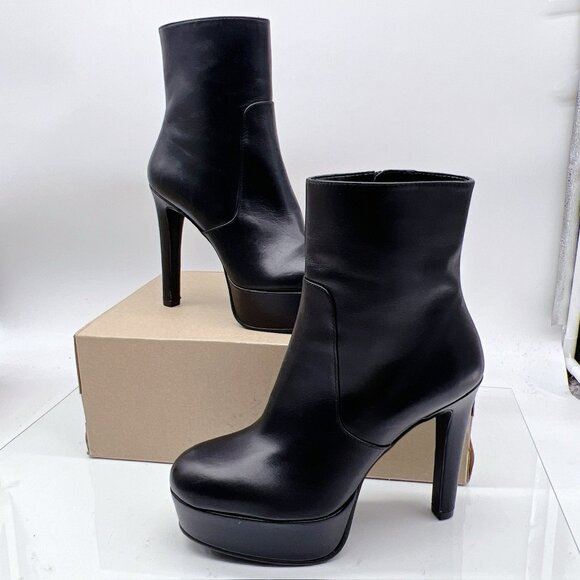 STUART WEITZMAN 121MM Ave 130 Platform High Heel Ankle Boots Black Leather US 7 - Picture 1 of 11